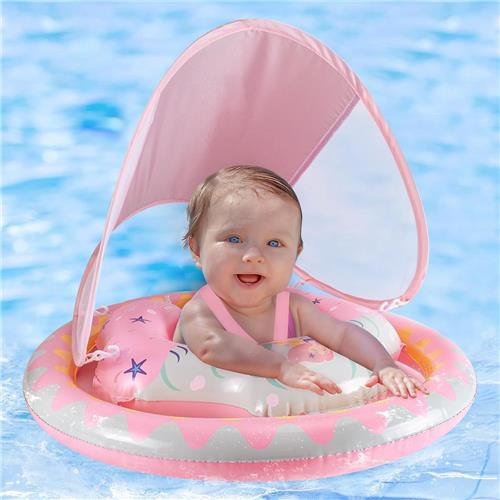 Kinderzwembad - baby zwembad - babyzwembad drijft - voor leeftijd 6-36 maanden - Zwemtrainer - babyzwembadje - baby zwemring - L - roze - kinder zwembadje - zwemband - babyfloat - van Imperatoris