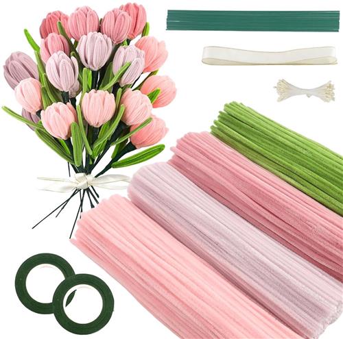 Pipe cleaners - Roze - Chenille knutselpijpenragers - Voor creatieve doe-het-zelf projecten