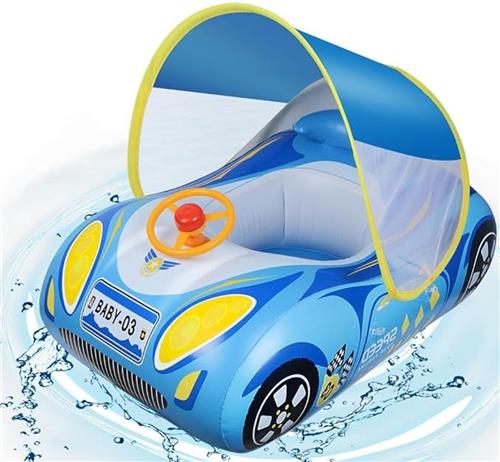 Kinderzwembad - baby zwembad - babyzwembad drijft - voor leeftijd 6-36 maanden - babyzwembadje - baby zwemring - bluaw - kinder zwembadje - Verwijderbaar zonnescherm - zwemband - babyfloat - van Imperatoris