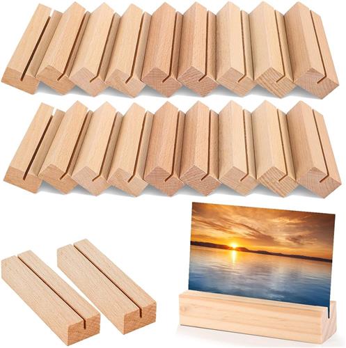 Kaarthouder fietsstuur - Hout - 10 x 3 x 2 cm - Massief Beukenhout - Voor Fotokaarten en Menukaarten