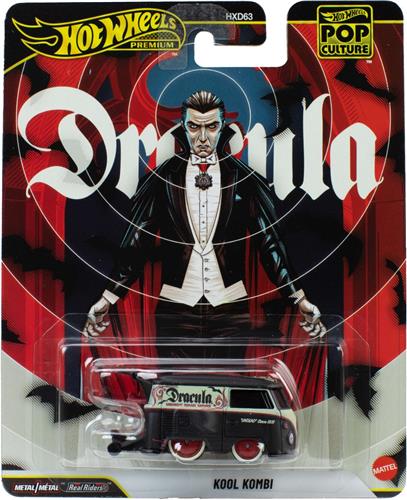 Hot Wheels Premium Volkswagen Kool Kombi, metalen speelgoedbusje met Dracula-versiering op schaal van 1:64