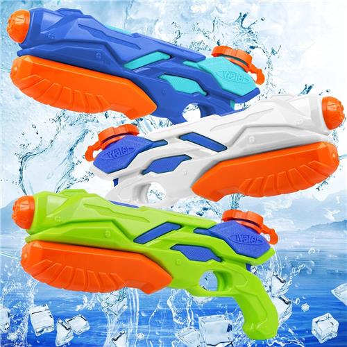 Waterpistool Kinderen - 3 Stuks - van 0-3 Jaar - Waterpistooltjes Klein - Watergeweer - Waterblaster - Watergevecht - Buitenspeelgoed - Zomerspeelgoed - Waterspeelgoed - 300 ml - Blauw/Groen/Wit - van Imperatoris