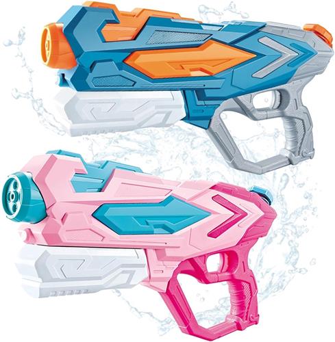 Waterpistool Kinderen met 4 Jetstijlen - 2 Stuks - van 3-12 Jaar - Waterpistooltjes - Watergeweer - Waterblaster - Watergevecht - Buitenspeelgoed - Zomerspeelgoed - Waterspeelgoed - 900 ml - Blauw/Oranje/Roze - van Imperatoris