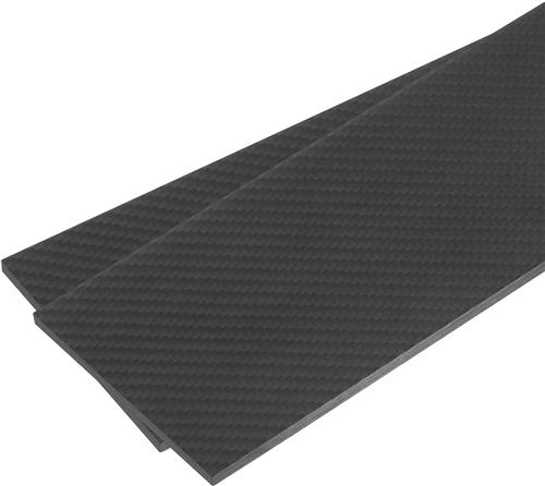 Rc vliegtuig - Zwart - 250 x 100 x 3 mm - Platte koolstofvezelplaat met mat oppervlak - Voor modelbouw en lichte constructies