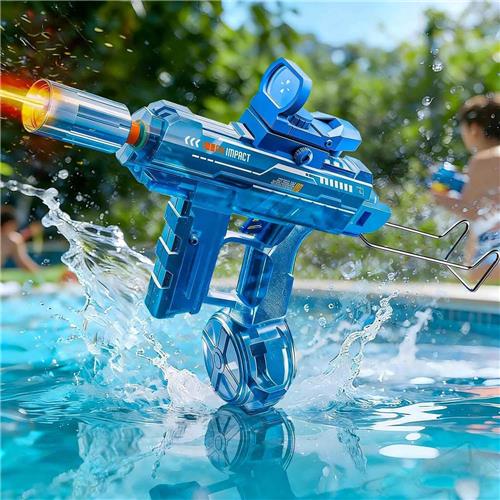 Waterpistool Elektrisch Kinderen - van 3-6 Jaar - Waterpistooltjes - Watergeweer - Waterblaster - Watergevecht - Buitenspeelgoed - Zomerspeelgoed - Waterspeelgoed - 350 ml - UZI-Blauw - van Imperatoris