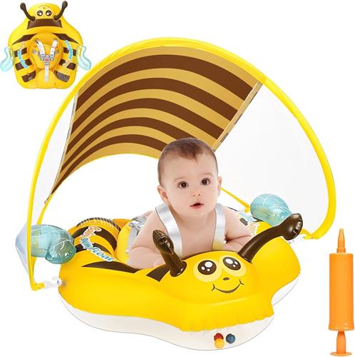 Kinderzwembad - baby zwembad - babyzwembad drijft - voor leeftijd 3-12 maanden - babyzwembadje - baby zwemring - Geel - kinder zwembadje - zwemband - babyfloat - van Imperatoris