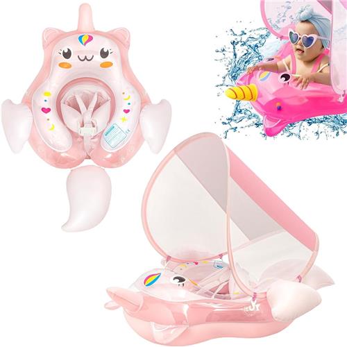 Kinderzwembad - baby zwembad - babyzwembad drijft - voor leeftijd 3 -12 maanden - babyzwembadje - baby zwemring - roze eenhoorn - kinder zwembadje - zwemband - babyfloat - van Imperatoris