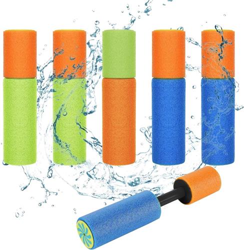 Waterpistolen voor kinderen - Set Van 6 - Kleine waterpistolen - Schuimwaterpistolen - Waterblaster - Watergevecht - Buitenspeelgoed - Zomerspeelgoed - Waterspeelgoed - 7m - Geel en bluaw - van Imperatoris
