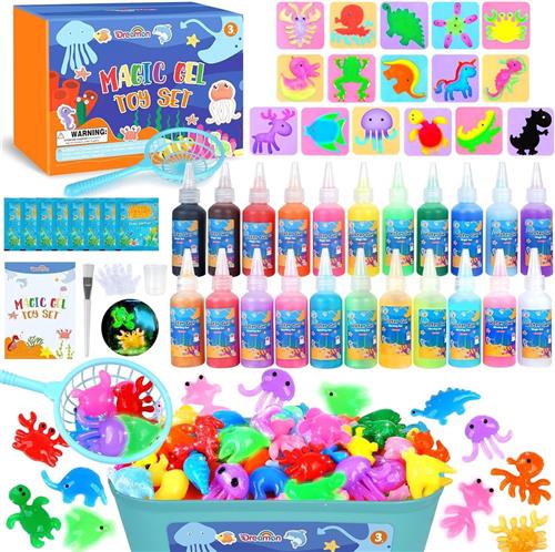 Knutselkoffer - Meerkleurig - 22 Kleuren en 16 Vormen - Watergel Creatief Speelgoed - Voor Kinderen vanaf 3 Jaar