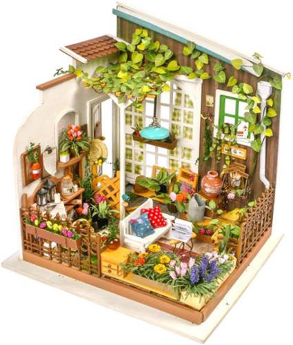 Robotime Houten Poppenhuis Bouwpakket - Miniatuur Bloementuin - Modelbouw - Meubels - Volwassenen & Kinderen - Speelgoed
