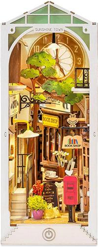 Robotime Sunshine Town | Houten Book Nook DIY-miniatuurhuis | TGB02 | Knutselen | Bouwpakket | Hobby | Boekensteun | Creatief