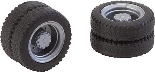 Faller - 2 complete wielen (tweelingsbanden) NQ-banden en velgen voor vrachtwagen / diverse bussen - modelbouwsets, hobbybouwspeelgoed voor kinderen, modelverf en accessoires