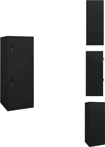 vidaXL Zadelkast - Zadelkasten - Opbergkast - Lockerkast - Zadelkast 53x53x140 cm staal zwart