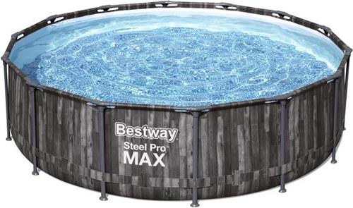 BESTWAY Steel Pro Max rond bovengronds zwembad - Houtdessin - 427 x 107 cm