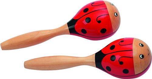 Goki Houten maracas: lieveheersbeestje 10,5 cm