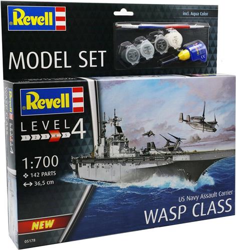 1:700 Revell 65178 Assault Carrier USS WASP CLASS - Model Set Plastic Modelbouwpakket