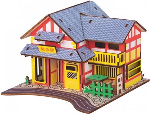 Bouwpakket 3D Houten Puzzel Theehuisje