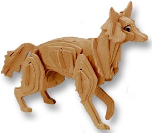 3D Puzzel Bouwpakket Vos- hout