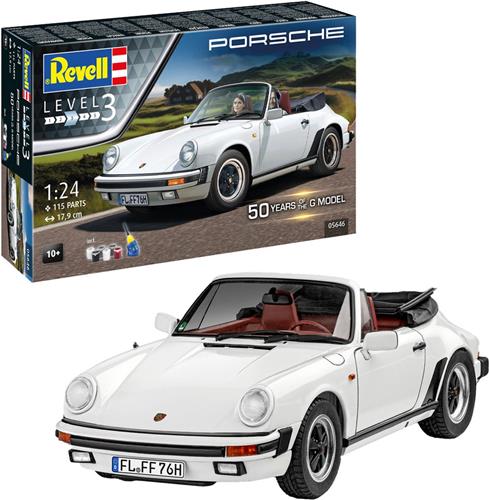 1:24 Revell 05646 Porsche 911 G-Model Carrera Cabrio - 50 Jaar! - Geschenkset Plastic Modelbouwpakket