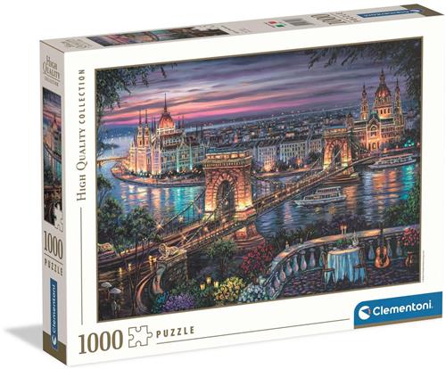 Clementoni Legpuzzel Lights of the Danube - Puzzel 1000 Stukjes Donau - High Quality Collection Puzzle - Puzzels en Legpuzzels voor Volwassenen