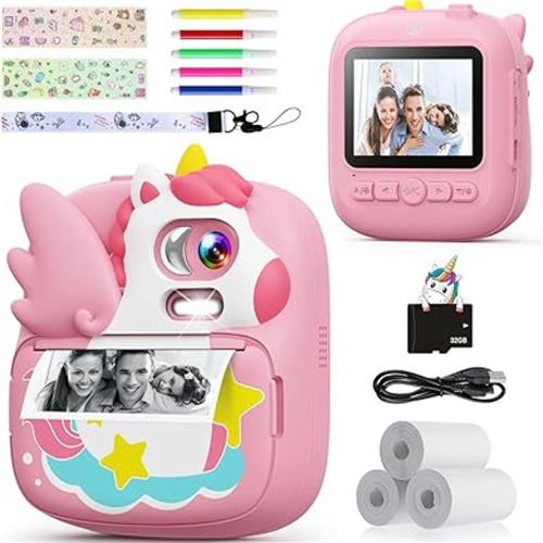 Equivera Kindercamera met Foto Printer - Kindercamera - Printcamera - Digitale Camera Kinderen - Speelgoed Camera