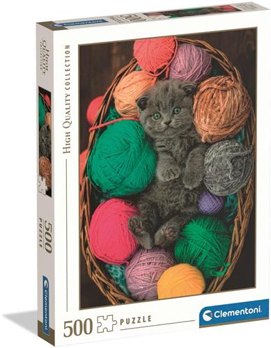 Clementoni Legpuzzel Fluffy Kitten - Puzzel 500 Stukjes Katten - High Quality Collection - Puzzels en Legpuzzels voor Volwassenen