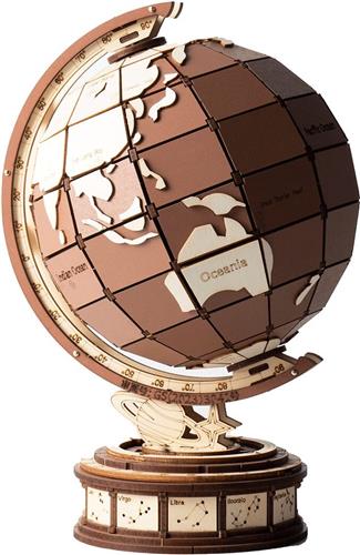 Robotime Rolife Global Wonders TGM01 - Knutselen - Wereldbol - DIY - Houten bouwpakket - Volwassenen - Creatief