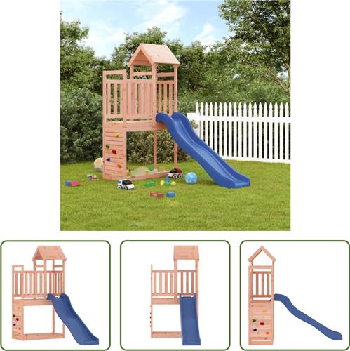 The Living Store Houten Speelhuis - Speeltoren met Glijbaan - 246 x 112 x 214 cm