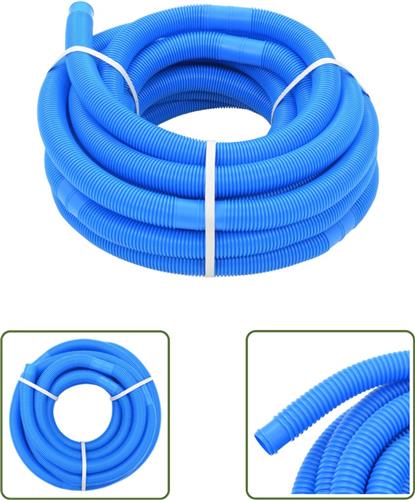 The Living Store Zwembadslang - 15.4m - 32mm - Blauw LDPE | UV- en weerbestendig