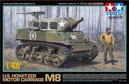 1:48 Tamiya 32604 U.S. Howitzer Motor Carriage M8 Plastic Modelbouwpakket