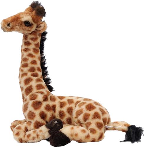 Pia Soft Toys Knuffeldier Giraffe - zachte pluche stof - lichtbruin - kwaliteit knuffels - 30 cm - liggend