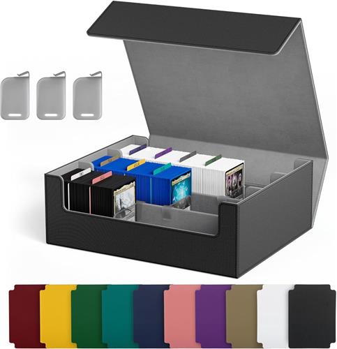 BOTC Card Storage Box - Card case - 1800 Kaarten Luxe Kaarten Opbergdoos - Inclusief Verdelers en Kaartstoppers - Geschikt voor Trading Cards en Verzamelkaarten - Zwart