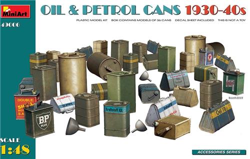 1:48 MiniArt 49006 Oil & Petrol Cans 1930-40s Plastic Modelbouwpakket