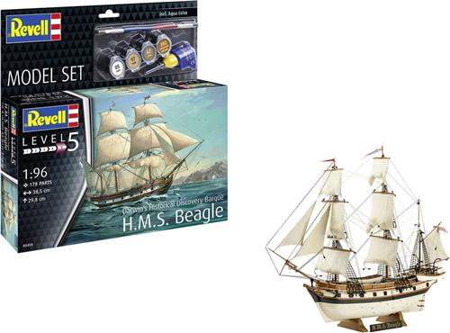 1:96 Revell 65458 H.M.S. Beagle -Darwin's Historical Discovery Barque - Schip - Model Set Plastic Modelbouwpakket