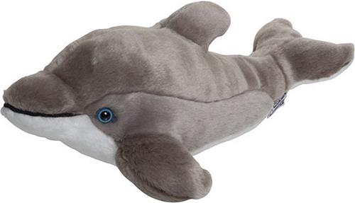 Nature Planet Pluche Dolfijn knuffel - 40 cm - Dieren speelgoed knuffels - grijs - Dolfijnen