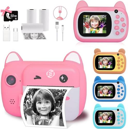 Equivera Kindercamera met Foto Printer - Kindercamera - Printcamera - Digitale Camera Kinderen - Speelgoed Camera