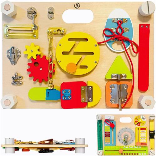 Equivera Busy Board - Montessori Speelgoed - Busy Board Montessori - Activity Board - Activiteitenbord - Motoriek Speelgoed - Educatief - Sensorisch Speelgoed