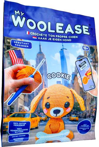 MY WOOLEASE - HAAKPAKKET - CROCHET KIT - COOKIE THE DOG - DIY - VANAF 12 JAAR OUD - GERONIMO GAMES