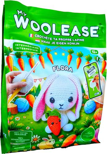 MY WOOLEASE - HAAKPAKKET - CROCHET KIT - FLORA THE RABBIT - DIY - VANAF 12 JAAR OUD - GERONIMO GAMES