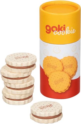 Goki houten koekjes speelgoed - dubbel biscuit in kartonnen verpakking.
