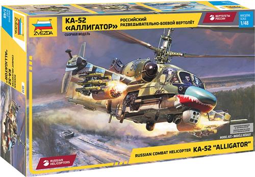 1:48 Zvezda 4830 Russian Combat KA-52 Alligator Attack Helikopter Plastic Modelbouwpakket