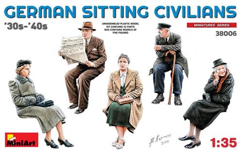 1:35 MiniArt 38006 German Sitting Civilians '30s-'40s Plastic Modelbouwpakket
