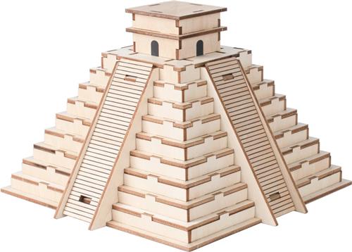 Bouwpakket 3D Puzzel Maya Piramide Kukulan Chitzén Itzá- hout