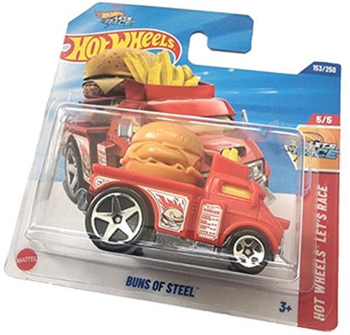 HOT WHEELS BUNS OF STEEL RED NETFLIX 153/250 HW LET'S RACE 5/5 SHORT CARD