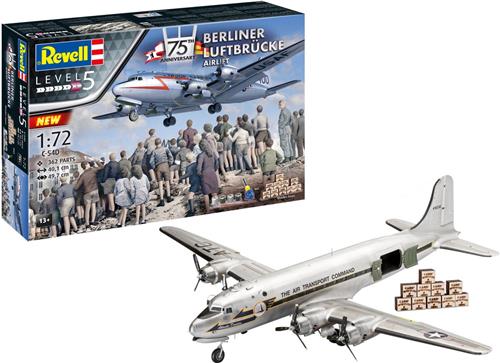 1:72 Revell 05652 75th Anniversary - Berliner Luftbrucke C-54D Skymaster - Geschenkset Plastic Modelbouwpakket