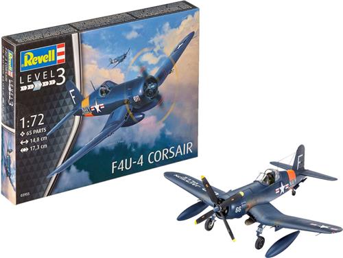 1:72 Revell 03955 F4U-4 Corsair Plane Plastic Modelbouwpakket