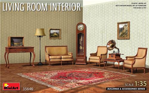 1:35 MiniArt 35646 Diorama Living Room Interior Plastic Modelbouwpakket