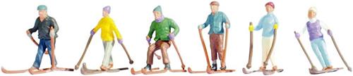 NOCH 36828 N Skiërs figuren Geverfd, Staand