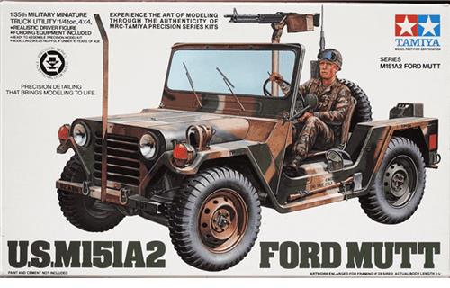 1:35 Tamiya 35123 US M151A2 Ford MUTT Truck with 1 Figure Plastic Modelbouwpakket
