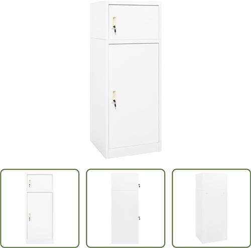 The Living Store Lockerkast - Paardensport - 53 x 53 x 140 cm - Staal - Wit